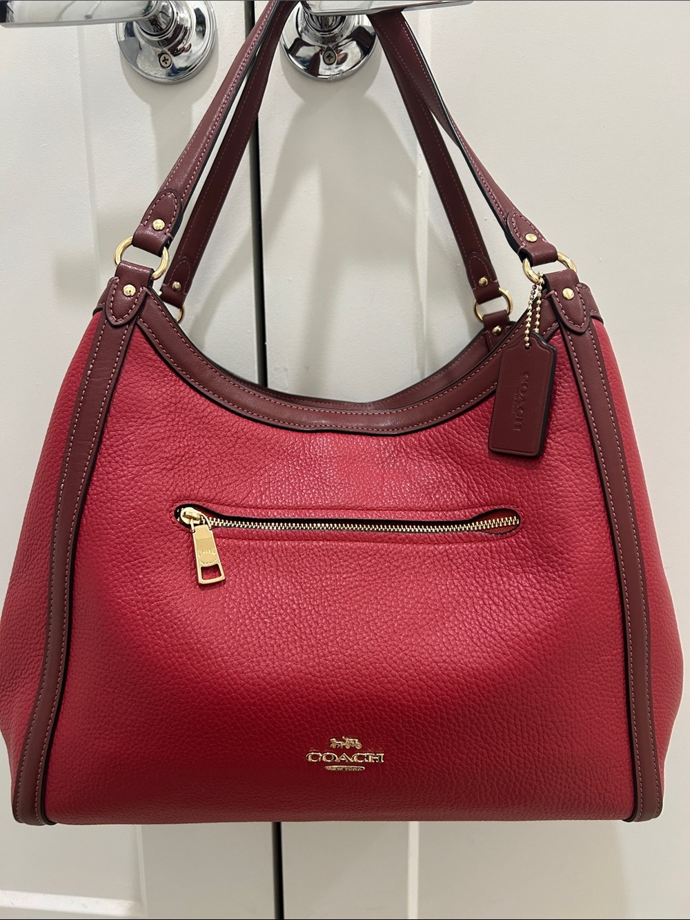 Coach (EUC) Kristy Shoulder Bag in Red Apple Colorblock